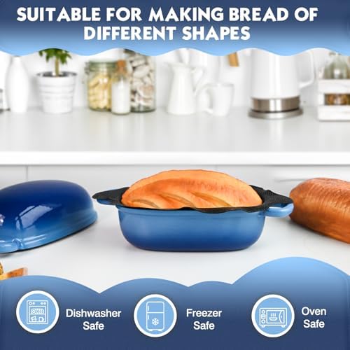 Dutch Oven, 2.5QT Bread Pans with Silicone Liner for Bread Baking