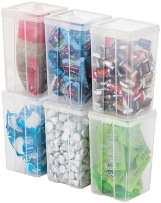 IRIS USA Flip Top Storage Containers |Made in USA| Medium (6-Pack) - Clear