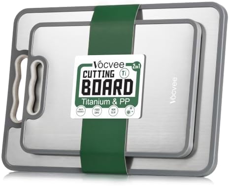 2PCS Titanium Cutting Board Double Sided Food Grade Chopping Board