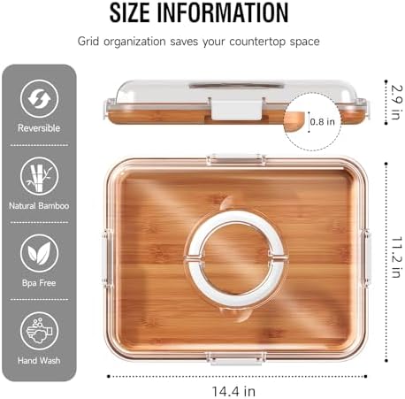 Renmxj Portable Charcuterie Boards with Lid, Cheese, Veggie & Snack Tray