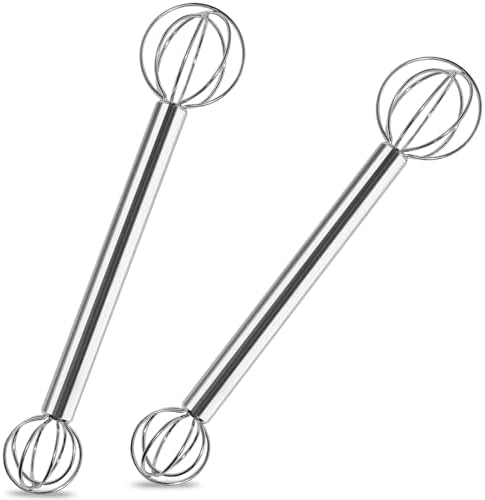 Stainless Steel Measuring Whisk, Double-Ended Whisk with 15ml & 30ml for Precise Mixing, Miso, Sauces & Batter, 2 Pack