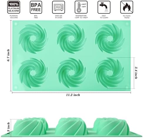 HUAKENER 2 Pcs Mini Fluted Cake Pan, 6-Cavity Fluted Cake Mold
