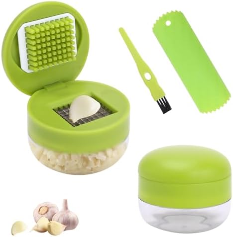 2Pcs Garlic Presses, Garlic Chopper for Garlic Ginger Fruit