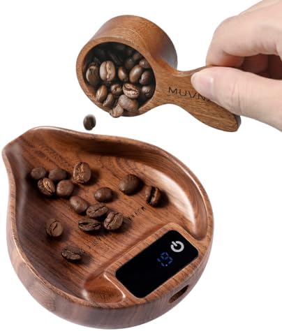 Walnut Coffee Bean Scale 20g/0.1g Precision with Spoon