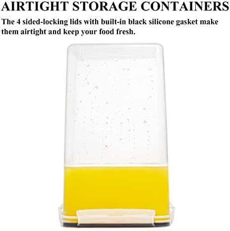 Wildone Flour Sugar Storage Containers 6.5L, 4 PCS, Black