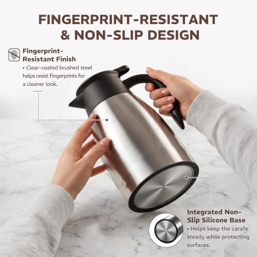Thermal Coffee Carafe for Keeping Hot – 68OZ Insulated Camping Coffee Pot