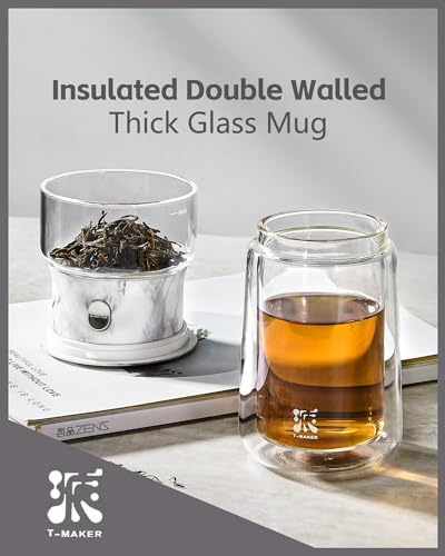ZENS Modern One Touch Tea Maker, Glass Tea Infuser Pot for Loose Leaf Tea