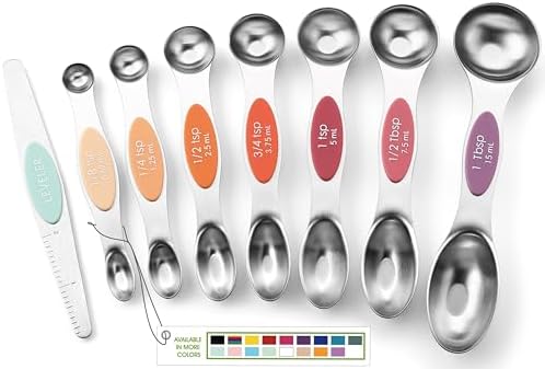 Spring Chef Stainless Steel 8 Magnetic Measuring Spoons Set, Desert Sunset