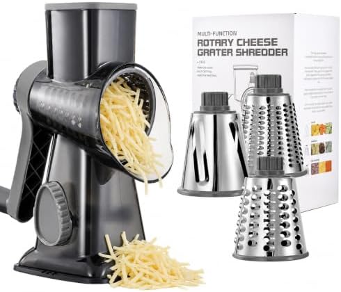 Rotary Cheese Grater Manual Hand Crank 3-in-1 Vegetable Shredde