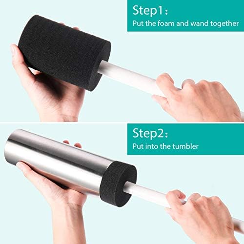 Weewooday 8 Pieces Cup Turner Foam Tumbler Turner Foam Inserts for 3/4 Inch PVC Pipe Tumbler Spinner Sponge Crafting for 10 oz to 40 Accessories