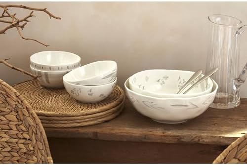 Lenox Oyster Bay 2-Piece Nesting Serving Bowls, 5.50 LB, White