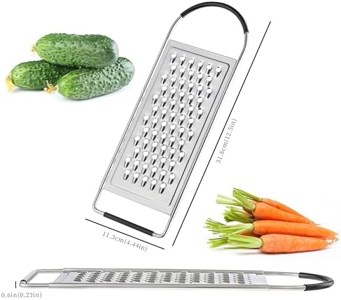 Cheese Grater Handheld, HIA Flat Coarse Stainless Steel Graters for Kitchen, Food Grater with Anti-Slip Handle, Perfect for Potato, Vegetable, Butter, Parmesan Cheese