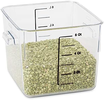 Rubbermaid Commercial Products Square Food Container, 6-Quart, Clear