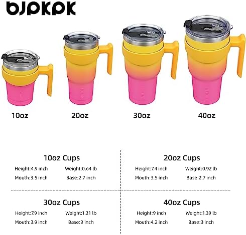 BJPKPK 10 oz Mini Tumbler with Lid, Straw & Handle, Insulated Steel Cup