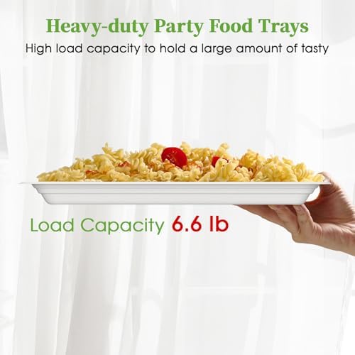 ECOLipak 100 Pack 14 in Compostable White Disposable Food Crawfish Trays