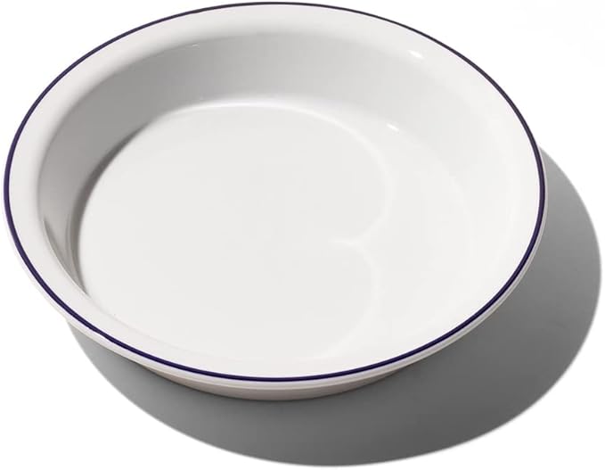 Made In Cookware | 9" Pie Dish | Navy Rim | Handcrafted Porcelain | Professional Bakeware | Crafted in France