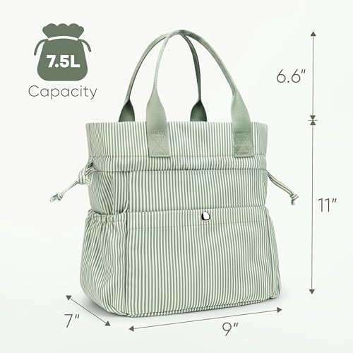 Yarnic Lunch Bag Women Insulated Lunch Box with Water Bottle Holder