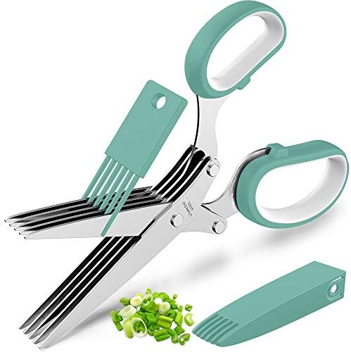 Herb Scissors with 5 Blades and Cover, New Kitchen Gadget 2026