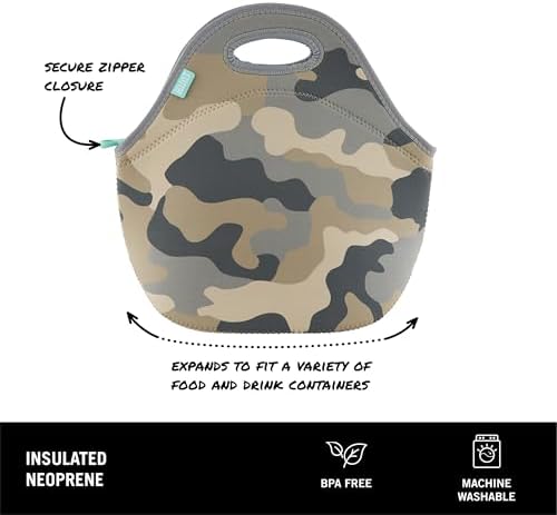 Built Gourmet Getaway Neoprene Lunch Bag - Grey Camo