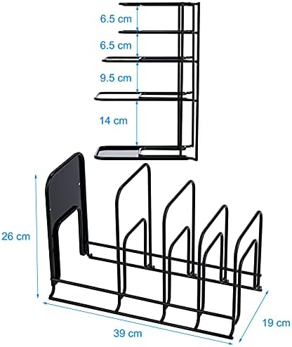 Toplife Heavy Duty Pan Organizer,Storgae Rack for Cast Iron Skillets 2 Pack