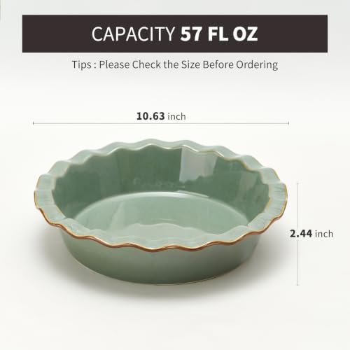 Ceramic Pie Pan for Baking[10.6 inch],Reusable NonStick Ceramic Baking Dish