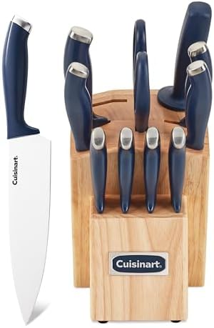 Cuisinart C77SSN-12P Color Pro Collection 12 Piece Knife Block Set, Navy