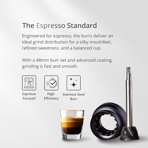 1Zpresso J-Ultra Manual Coffee Grinder Iron Gray, Conical Burr, Foldable Handle, Magnet Catch Cup Capacity 40g, Numerical Adjustable Finely Setting, Faster Grinding Efficiency Ideal for Espresso