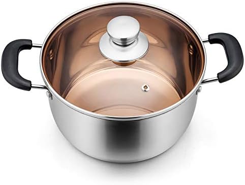 P&P CHEF 6 Qt Stockpot with Lid, Stainless Steel Stock Pot, 1-Ply Metal