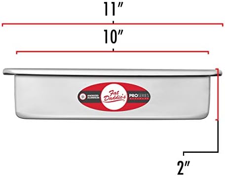 Fat Daddio's Anodized Aluminum Square Cake Pan, 10 x 2 Inch