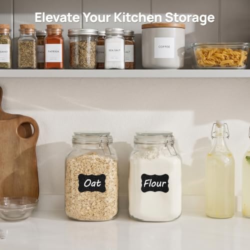 Vtopmart 1.1 Gallon Glass Storage Jars with Airtight Clamp Lids, 2 Pack
