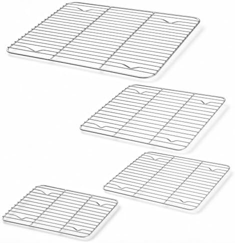 Homikit Stainless Steel Cooling Racks Set for Oven Cooking Baking, 4 PCS
