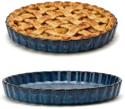 Ceramic Pie Pan for Baking[10 inch],NonStick Ceramic Quiche Baking Dish