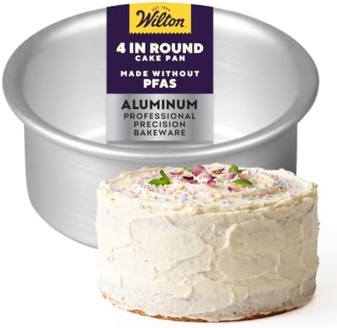 Wilton Aluminum Round Cake Pan, Made Without PFAS, 4 x 2 in.