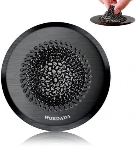 Kitchen Sink Drain Strainer,Patented Reversible Chain Mesh Basket,Black