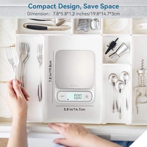 BOMATA Waterproof IPX6 Kitchen Scale with 0.1 g/0.01 oz High Precision