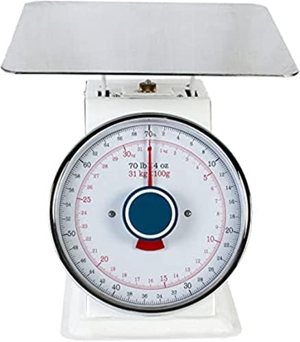 TrueCraftware- 70 lb. Mechanical Kitchen Flat Platform Weighing Food Scale- Heavy Duty Portion Control Mechanical Kitchen and Food Scale Industrial Dial Scale for Kitchens and Restaurants