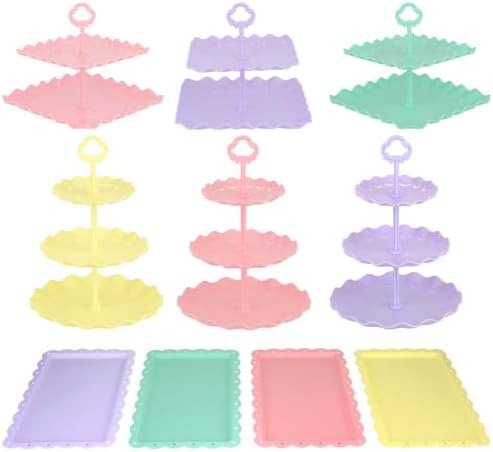 Pack of 11 NWK Cupcake Stand Set with Table Cloth (Colorful)
