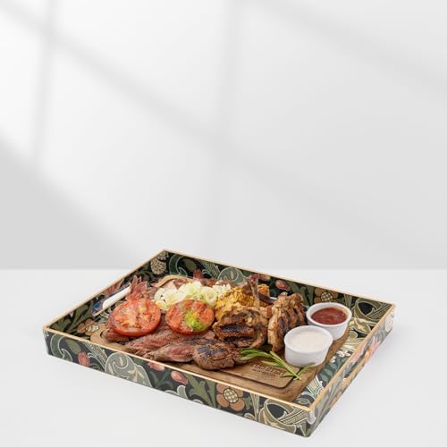 AGIOTA Coffee Table Trays, Serving Tray with Handles, Large Tray for Ottoman Coffee Table, Tray for Living Room Modern