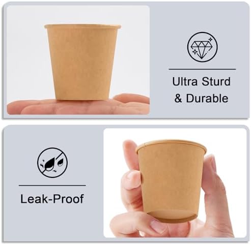 BYSNOW 400 Pack 3 oz Kraft Paper Cups, Small Disposable Bathroom Cups