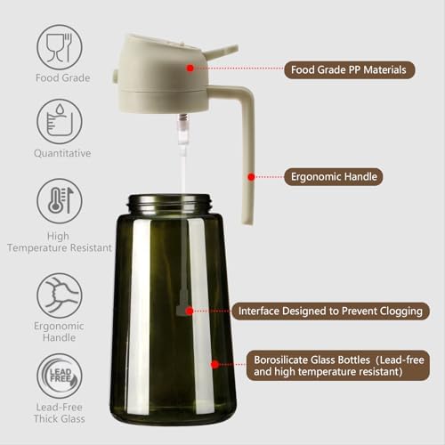 SWEET VIEW Olive Oil Dispenser and Oil Sprayer 16oz/470ml