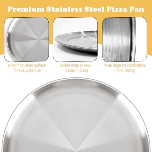 13½ Inch Pizza Pan for Oven, Nonstick Large Round Stainless Steel Pizza Pan