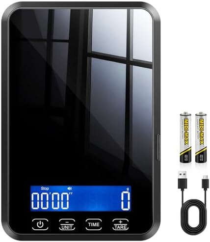 Letron Food Scale, 33 lb / 0.1 oz High Precision Kitchen Scale for Sourdough Bread, Built-in 7 Units, Timing & Tare Function, Rechargeable Digital Kitchen Scale for Food, Baking, Cooking