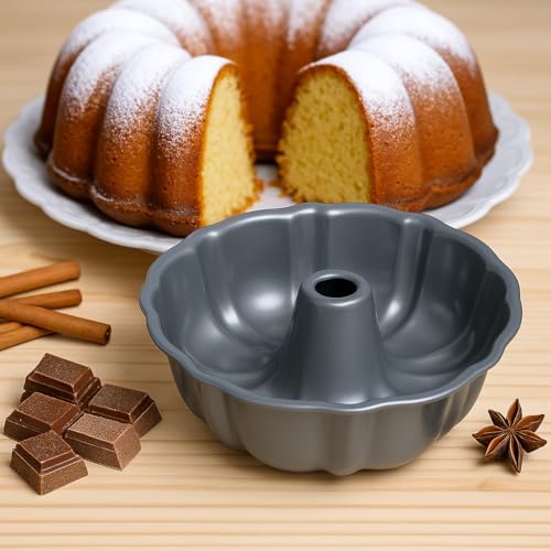 10-Inch Nonstick Cake Pan, Fluted Tube Pan for Pound & Ring Cakes