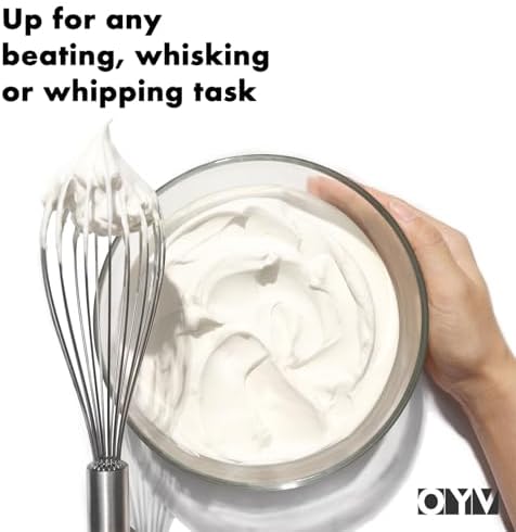 OYV 8" Small Whisk, 18/10 Stainless Steel Whisk, Ergonomic Handle