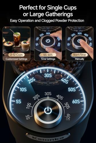 Conical Coffee Bean Grinder, 38 Precise Settings, Anti-Static