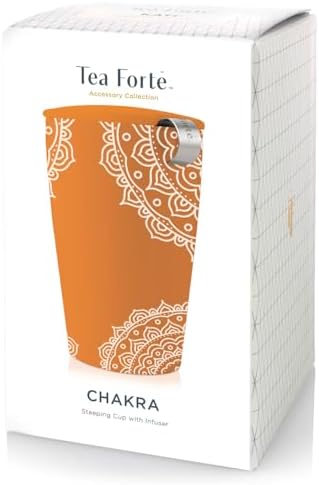 Tea Forte Double-Walled Ceramic Kati Cup, Chakra, 12 oz