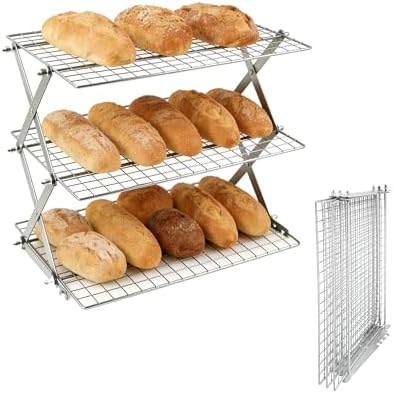 3 Tier Collapsible Cooling Rack Sourdough Cooling Rack 17"x10"