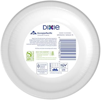 Dixie Disposable Paper Bowls 10oz, 35 CT