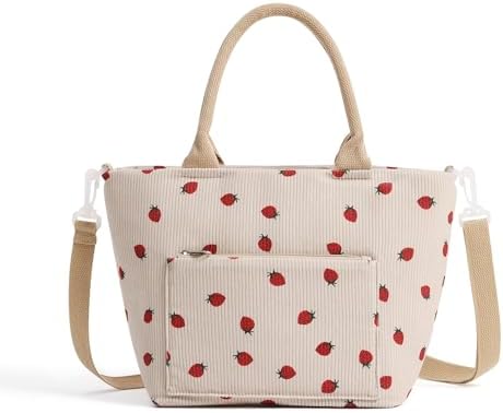Lunch Bag for Women Adult Large Insulated Lunch Box Girl Cute Corduroy Lunch Tote Bags Reusable Leakproof Cooler Work Picnic