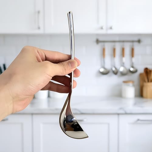 Small Ladle Spoon for Gravy, 8" 304 Stainless Steel Ladle with Hollow Handle,1-Pack